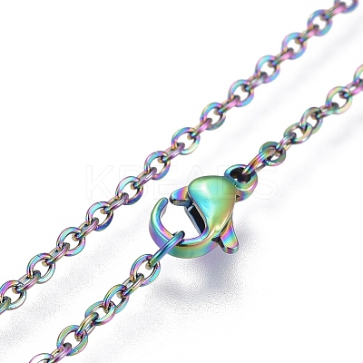 304 Stainless Steel Cable Chain Necklaces MAK-F029-01-B-1