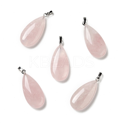 Natural Rose Quartz Pendants G-P474-01P-04-1