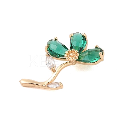 Brass Glass Pendants KK-B100-041G-08-1