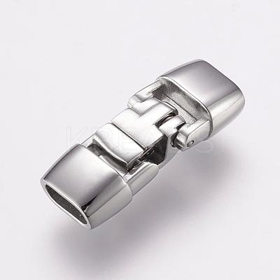 Tarnish Resistant 304 Stainless Steel Fold Over Clasps STAS-F122-32P-1