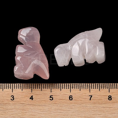 Natural Rose Quartz Carved Healing Dinosaur Figurines G-B062-07E-1