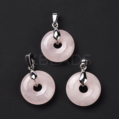 Natural Rose Quartz Pendants G-E059-01P-05-1