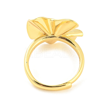 Brass Twist Flat Round Adjustable Ring RJEW-Q781-11G-1