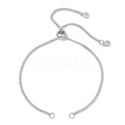 304 Stainless Steel Curb Chain Slider Bracelet Making AJEW-JB01524-02-1