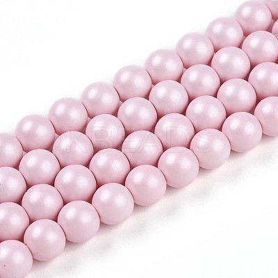 Baking Paint Pearlized Glass Pearl Bead Strands HY-N002-6mm-B04-1