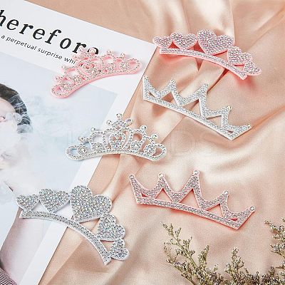 12Pcs 6 Style Non-woven Fabric Rhinestone Patches DIY-FH0004-86-1