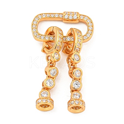 925 Sterling Silver Micro Pave Clear Cubic Zirconia Fold Over Clasps STER-U001-07G-1