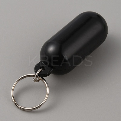 Plastic Pill-shape Floating Pendant Keychain KEYC-WH0027-113B-1