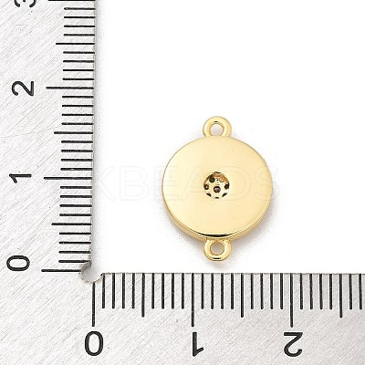 Brass Micro Pave Clear Cubic Zirconia Connector Charms KK-M303-04G-06-1
