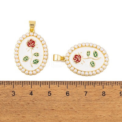 Brass Enamel Pendants KK-E108-44G-1