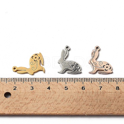 24Pcs 3 Colors 201 Stainless Steel Pendants STAS-UN0020-32-1