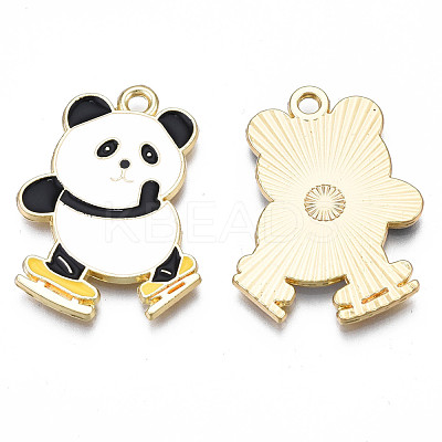 Rack Plating Alloy Enamel Pendants ENAM-N055-043-1