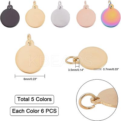 PVD Vacuum Plating 304 Stainless Steel Charms STAS-UN0017-15-1