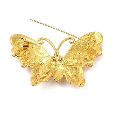 Butterfly Zinc Alloy Rhinestone Brooches for Backpack Clothes JEWB-S027-04B-1