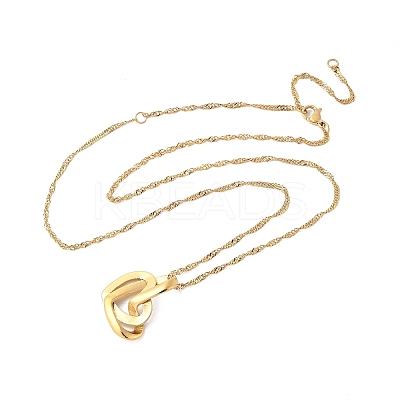 304 Stainless Steel Pendant Necklaces for Women NJEW-U040-02A-G-1