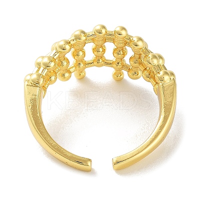 Brass Open Cuff Rings for Women RJEW-E292-02G-1