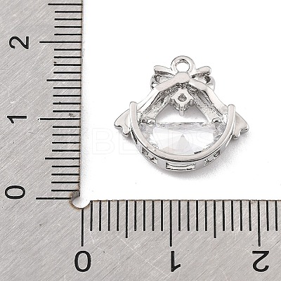 Brass Micro Pave Clear Cubic Zirconia Pendants KK-K371-30P-1