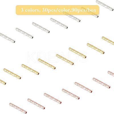 SUPERFINDING 40pcs 2 Color  Brass Tube Beads KK-FH0003-26-1