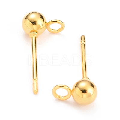 304 Stainless Steel Ball Post Stud Earring Findings X-STAS-Z035-02G-C-1