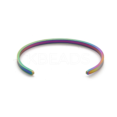 Ion Plating(IP) 304 Stainless Steel Cuff Bangles for Women BJEW-K173-02MC-1