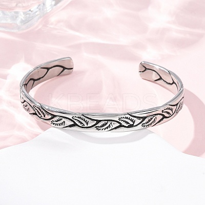 Retro 316 Surgical Stainless Steel Cuff Bangles BJEW-C142-11A-AS-1