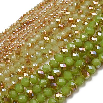 Electroplate Glass Faceted Rondelle Beads Strands EGLA-D020-8x5mm-58-1