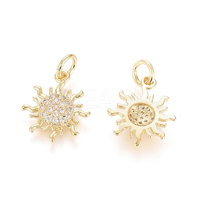 Brass Micro Pave Cubic Zirconia Pendants ZIRC-G166-20G-1