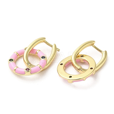 Real 18K Gold Plated Brass Ring Dangle Hoop Earrings EJEW-L268-019G-02-1