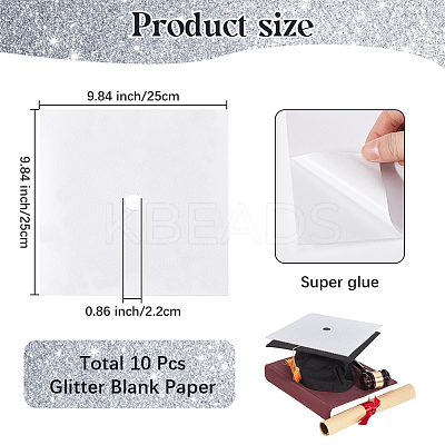 Square EVA Glitter Graduation Cap Topper Stickers DIY-WH20053-05B-1