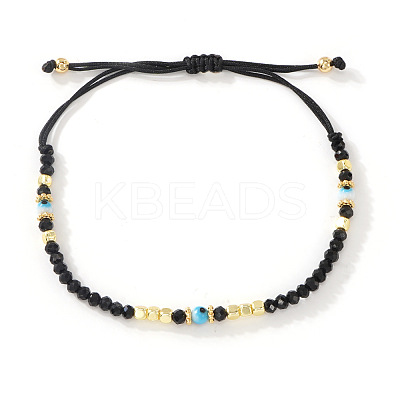 Glass & Brass Beads Braided Bracelets LS-XO9913-2-1