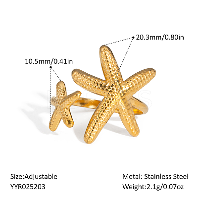 Ocean Themes Stainless Steel Cuff Rings LS-CD7361-1-1
