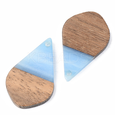 Opaque Resin & Walnut Wood Pendants RESI-S389-035A-C01-1