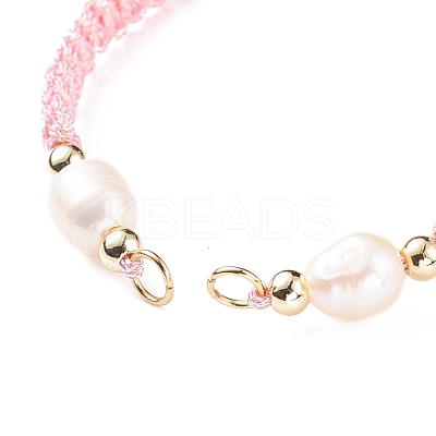 Half Finished Polyester Braided Pearl Bracelet AJEW-JB01128-04-1