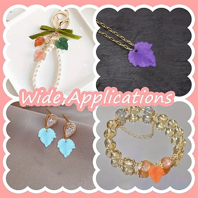 360Pcs 11 Colors Autumn Theme Transparent Frosted Acrylic Pendants MACR-YW0004-03-1