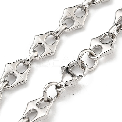304 Stainless Steel Link Chain Bracelets BJEW-H618-08P-1