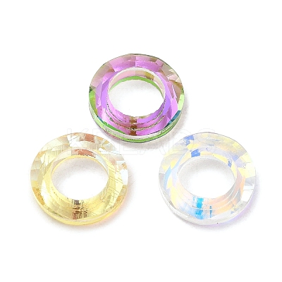 Electroplate Transparent Glass Linking Rings GLAA-F126-01-1