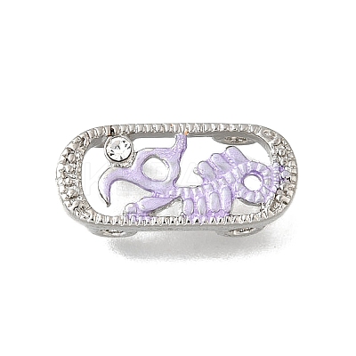 Brass Crystal Rhinestone Oval with Dragon Skeleton Multi-Strands Links KK-P306-15P-1