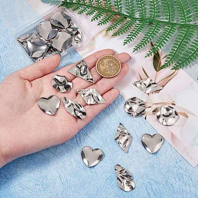 30Pcs 6 Style 304 Stainless Steel Pendant STAS-SZ0002-70P-1