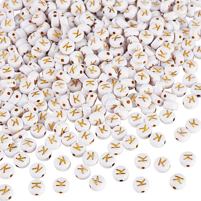 500Pcs Plating Acrylic Beads PACR-TADJ0001-01K-1
