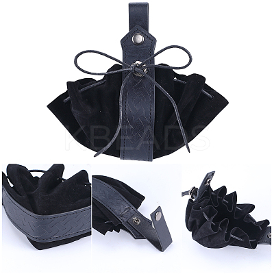 Men's Viking PU Leather Belt Chain with Belt Pouch Renaissance DIY-WH0504-46B-1