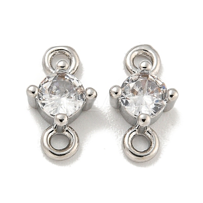 Rack Plating Brass Pave Clear Cubic Zirconia Links KKB-L215-047B-P-1