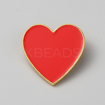 Heart Alloy Red Enamel Pins for Backpack Clothes JEWB-WH0030-43A-1