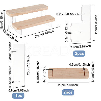 2-Tier Transparent Acrylic  Minifigures Display Risers DIY-WH0410-33B-1