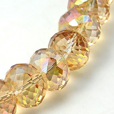 Electorplated Glass Beads X-EGLA-E005-12-1