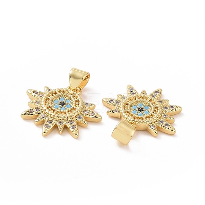 Brass Micro Pave Cubic Zirconia Pendants ZIRC-P106-23G-1