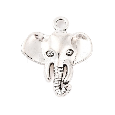 Tibetan Style Alloy Elephant Pendants TIBEP-1478-AS-LF-1
