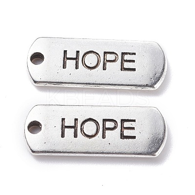 (Defective Closeout Sale: Blister) Tibetan Style Alloy Inspirational Message Pendants TIBEP-XCP0001-02-1