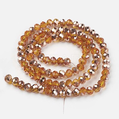 Electroplate Transparent Glass Beads Strands X-EGLA-A034-T8mm-N16-1