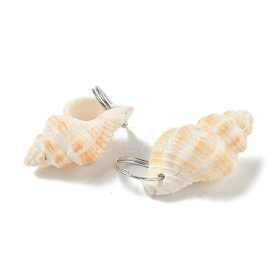 Natural Spiral Shell Pendants SHEL-K006-68C-1