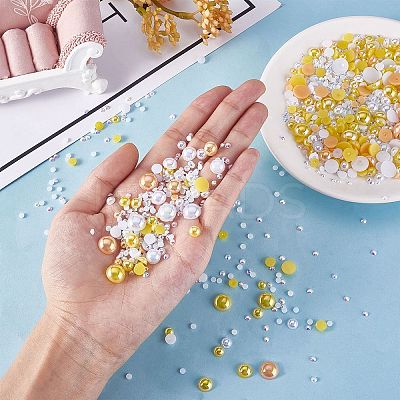 60g Resin patch multi size mixed pearl patch DIY jewelry accessories(2 bags) JX586D-1